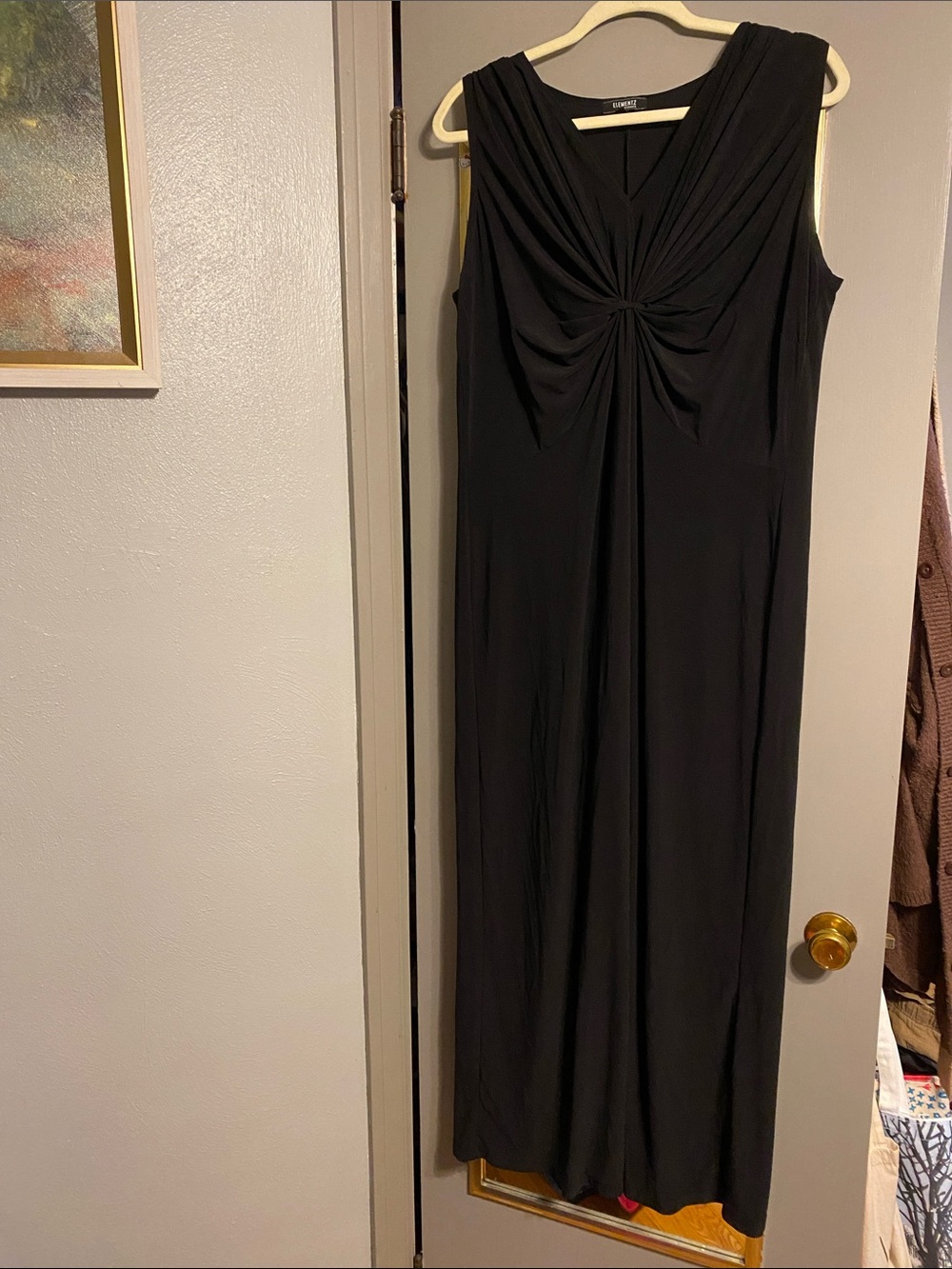 Y2K Vibes Elementz Black Sleeveless Maxi with Knotted Front Detail